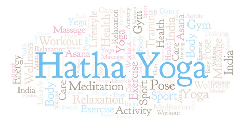 Obraz premium Hatha Yoga word cloud.