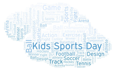Fototapeta na wymiar Kids Sports Day word cloud.