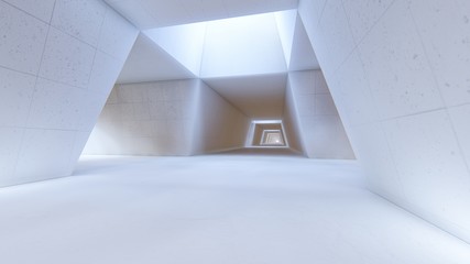 White interior background 3D rendering