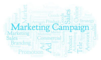 Obraz premium Word cloud with text Marketing Campaign.