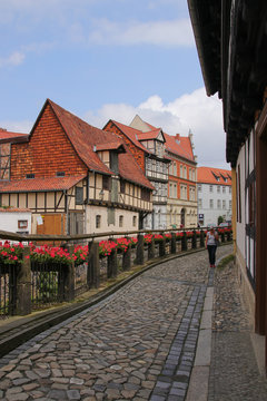 Quedlinburg, Altstadt, Stadtpanorama, Enge Gasse
