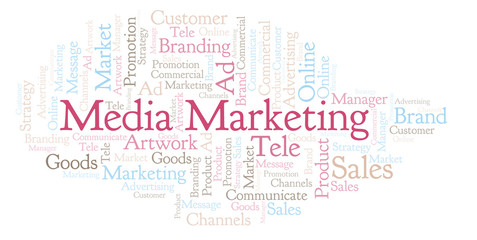 Word cloud with text Media Marketing.