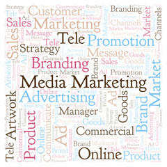 Word cloud with text Media Marketing.
