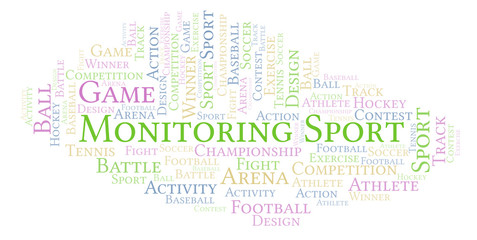 Fototapeta premium Monitoring Sport word cloud.