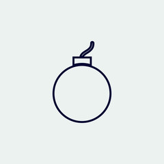 bomb line icon, vector illustration. flat icon