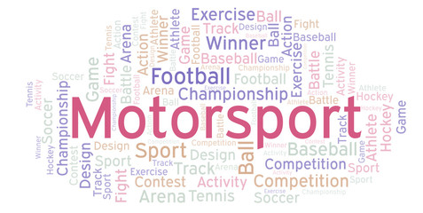 Motorsport word cloud.