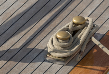 Rope on old sailing ship