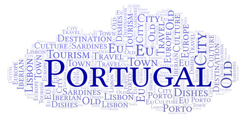 Fototapeta premium Word cloud with text Portugal.