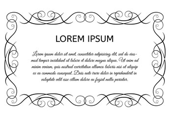 Decorative vintage horizontal frame