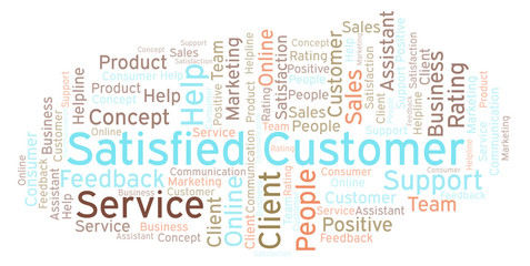 Satisfied Customer word cloud.