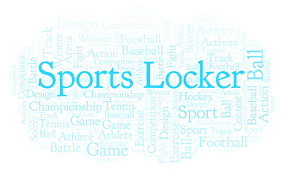 Obraz premium Sports Locker word cloud.