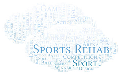 Sports Rehab word cloud.
