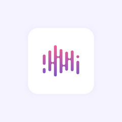 Sound of waves, line icon Logo template