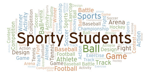 Sporty Students word cloud.