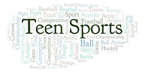 Fototapeta premium Teen Sports word cloud.