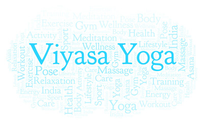 Viyasa Yoga word cloud.