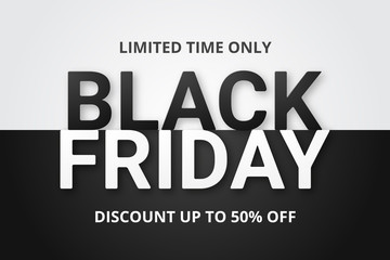 Black friday sale banner. Vector illustration