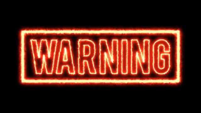 4k Warning Background With Twitch Effect/
Animation of a grunge burning textured red warning seal stamp, with various vintage distorted twitch effects