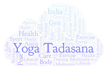 Yoga Tadasana word cloud.