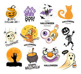 Happy Halloween Spooky Design Symbols