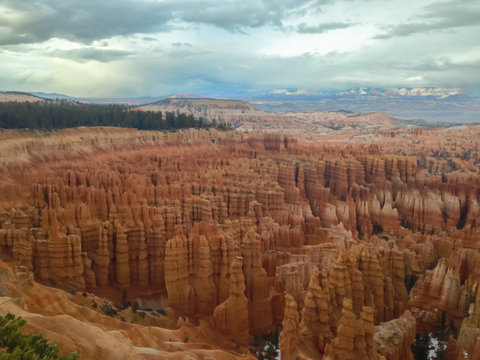Dramatic landscape with Bryce canyon USA.

