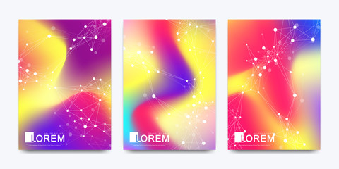 Modern vector template for brochure leaflet flyer cover banner catalog in A4 size. Abstract fluid 3d shapes vector trendy liquid colors backgrounds set. Colored fluid graphic composition illustration.