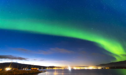 Naklejka na ściany i meble The polar lights in Norway. Tromso.Vikran