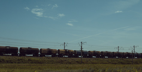 Fototapeta na wymiar freight train landscape