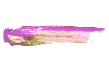 Purple grunge brush strokes, oil paint isolated on white background