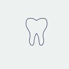 tooth line icon, vector illustration. flat icon