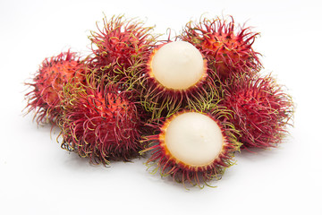 rambutan sweet fruit isolated on white background