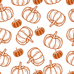 pumpkin vegetable seamless pattern vector illustration