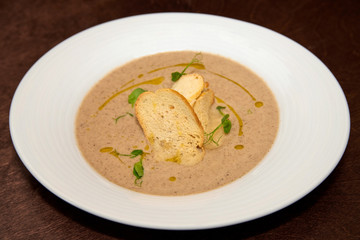 Soup creme in white plate