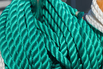 Hank of a thick green rope.