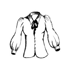 Hand drawn retro shirt, blouse vector illustration