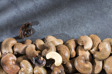 Cashew nuts on the table - Anacardium occidentale