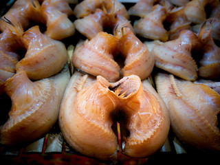 Dried Snakehead Fishes Sold on The Fresh Market