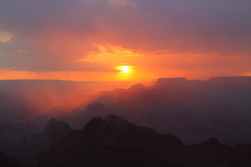Fototapeta premium Zachód słońca w widoku pustyni