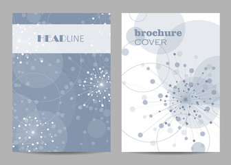 Brochure template layout design. Abstract geometric background with connected lines and dots