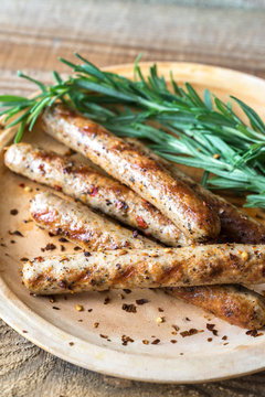 Grilled sausages with rosemary