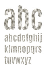 English alphabet with dotted texture