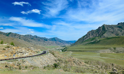 Road in the mountains of the Altai