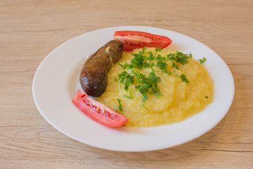 Bangers And Mash. fast food and unhealthy eating concept