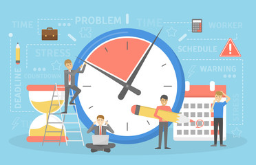 Deadline concept. Idea of many work and few time