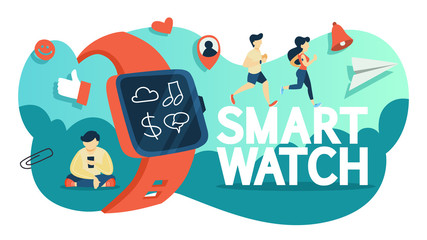 Smart watch concept. Idea of wearable device