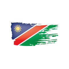 Namibia flag, vector illustration on a white background.