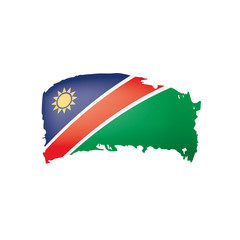 Namibia flag, vector illustration on a white background.