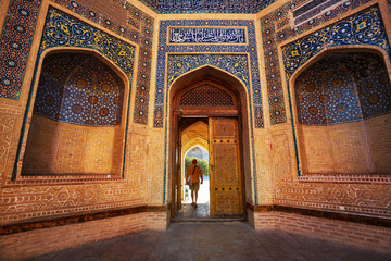 Fototapeta na wymiar Tourist in Uzbekistan