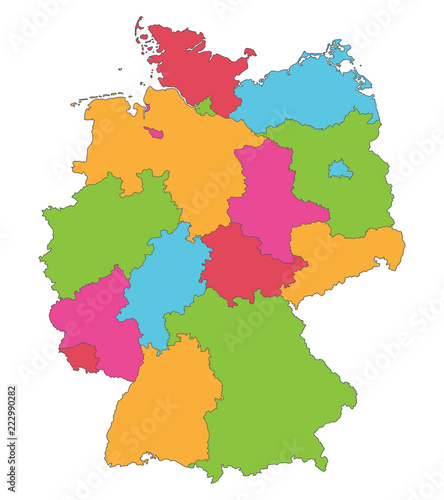 "Karte von Deutschland - politische Karte - interaktiv" Stockfotos und