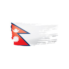 Obraz premium Nepal flag, vector illustration on a white background.